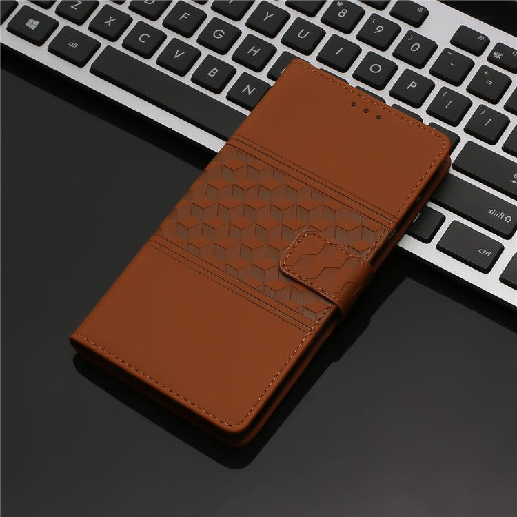 Shockproof Phone Cover for Oppo A76 / A36 / A96 4G, Skin-touch Feeling Wallet Stand Retro Imprinted Pattern Flip Leather Phone Case - Brown