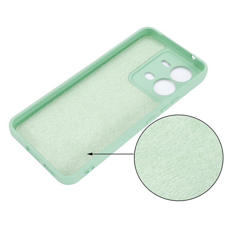 Protective Phone Case for vivo V25 5G / V25e 4G / X80 Lite 5G, Shock-absorbing Liquid Silicone Back Cover with Strap - Green