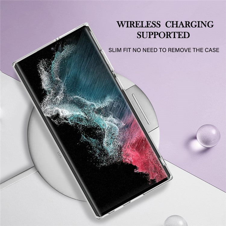 For Samsung Galaxy S23 Ultra YB IMD Series-16 Style E Marble Pattern Electroplating Frame Phone Case 2.0mm IMD Flexible TPU Back Cover - Green