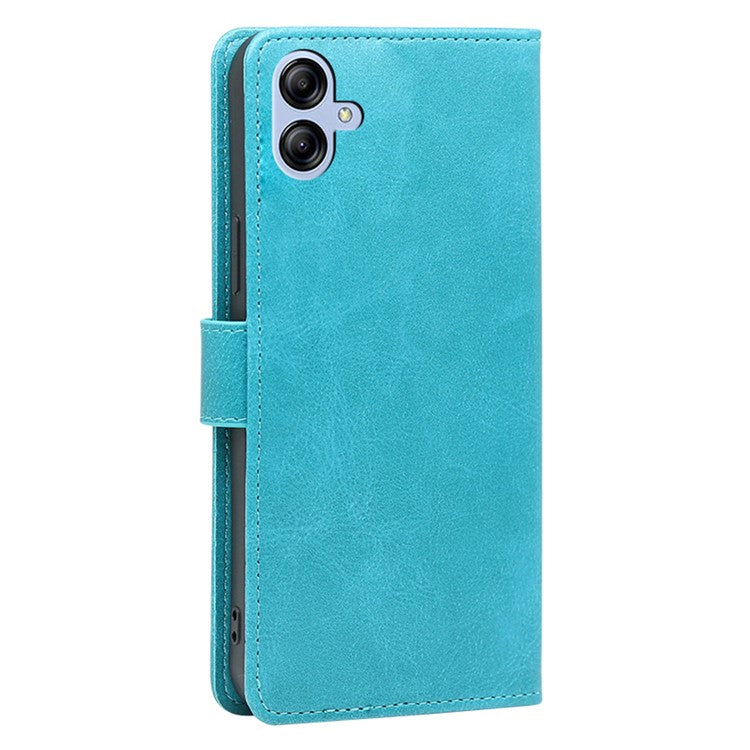 For Samsung Galaxy A04e 4G / F04 4G / M04 4G Calf Texture PU Leather Flip Case Inner TPU Wallet Stand Magnetic Closure Phone Cover - Baby Blue