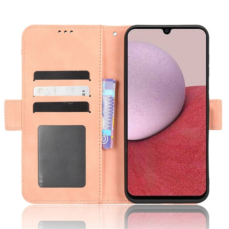 For Samsung Galaxy A14 5G / A14 4G PU Leather Wallet Shockproof Case Multiple Card Slots Stand Magnetic Full Body Protective Phone Cover - Pink