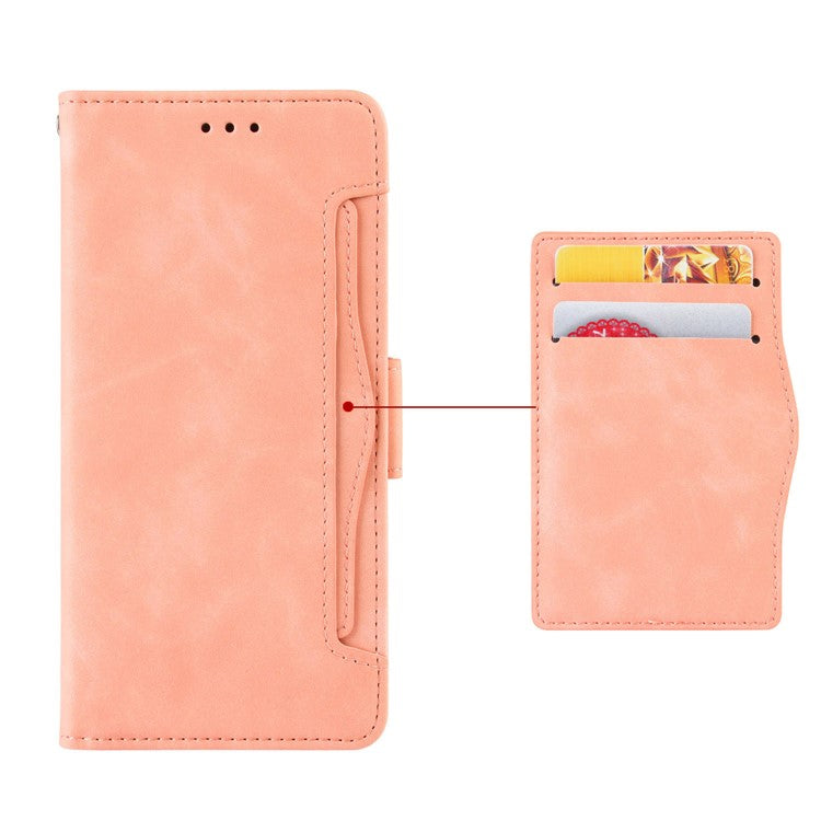 For Samsung Galaxy A14 5G / A14 4G PU Leather Wallet Shockproof Case Multiple Card Slots Stand Magnetic Full Body Protective Phone Cover - Pink