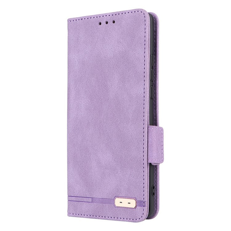 For Motorola Edge 30 Ultra 5G / Moto X30 Pro 5G PU Leather Anti-drop Case Hardware Decor Magnetic Wallet Stand Phone Cover - Purple