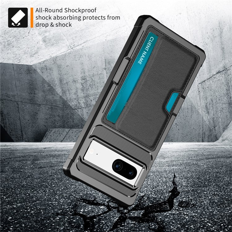 For Google Pixel 7 5G ZM02 Smartphone Case with Card Slot PU Leather + TPU Reinforced Corner Anti-scratch Cell Phone Back Cover