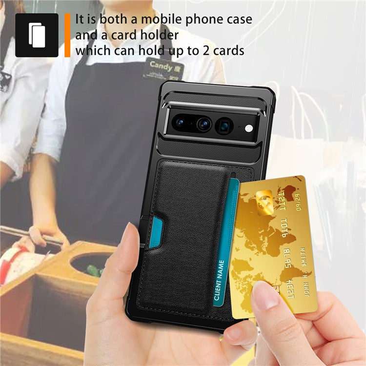 For Google Pixel 7 Pro 5G ZM02 Shockproof Reinforced Corner Phone Case with Card Slot PU Leather + TPU Anti-fall Phone Back Cover
