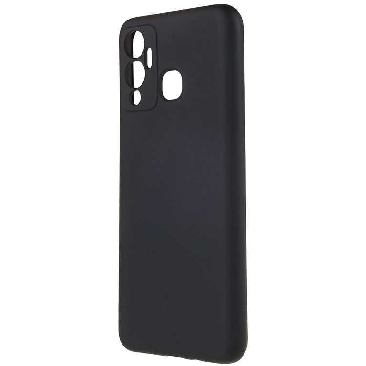 For Infinix Hot 12 Play 4G Case Arc Edge 2.0mm Thick TPU Shockproof Protective Phone Cover - Black