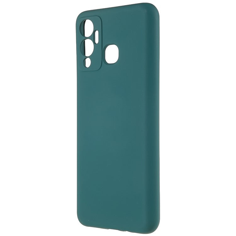 For Infinix Hot 12 Play 4G Case Arc Edge 2.0mm Thick TPU Shockproof Protective Phone Cover - Midnight Green