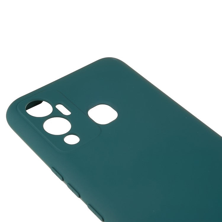 For Infinix Hot 12 Play 4G Case Arc Edge 2.0mm Thick TPU Shockproof Protective Phone Cover - Midnight Green