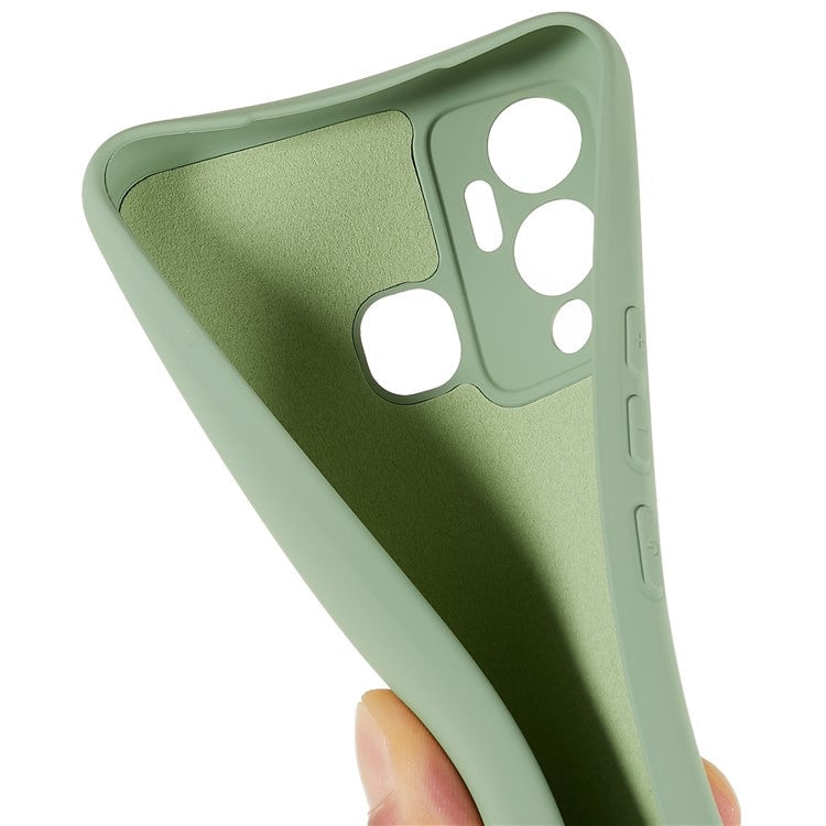 For Infinix Hot 12 Play 4G Liquid Silicone Texture Smooth Touch Case Arc Edge 2.0mm Thick TPU Shockproof Protective Phone Cover - Green