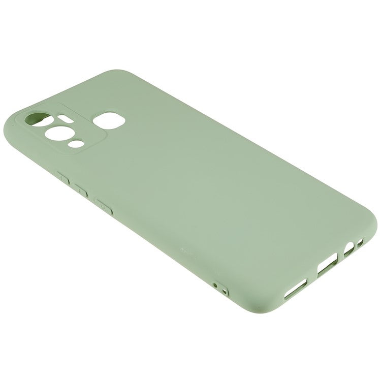 For Infinix Hot 12 Play 4G Liquid Silicone Texture Smooth Touch Case Arc Edge 2.0mm Thick TPU Shockproof Protective Phone Cover - Green
