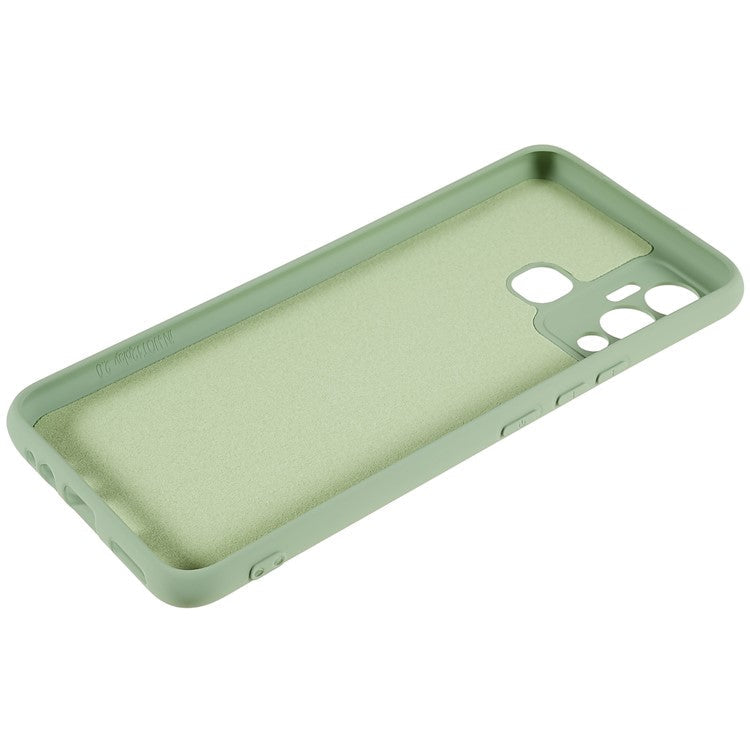 For Infinix Hot 12 Play 4G Liquid Silicone Texture Smooth Touch Case Arc Edge 2.0mm Thick TPU Shockproof Protective Phone Cover - Green
