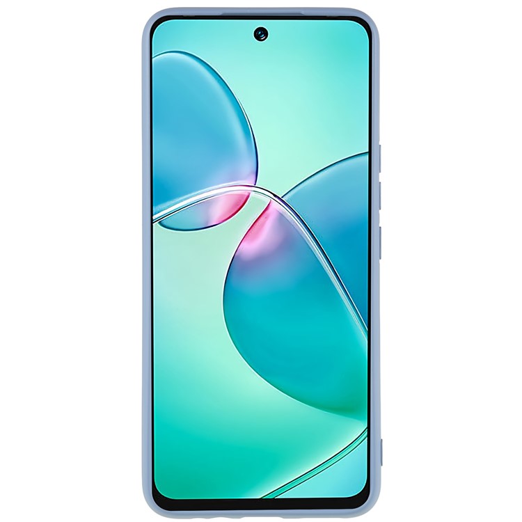 For Infinix Hot 12 Play 4G Liquid Silicone Texture Smooth Touch Case Arc Edge 2.0mm Thick TPU Shockproof Protective Phone Cover - Grey