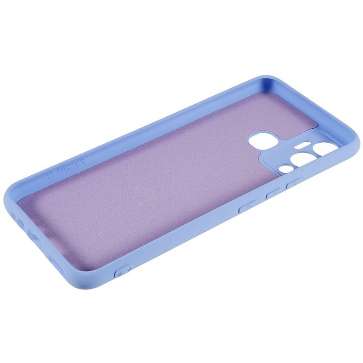 For Infinix Hot 12 Play 4G Liquid Silicone Texture Smooth Touch Case Arc Edge 2.0mm Thick TPU Shockproof Protective Phone Cover - Purple