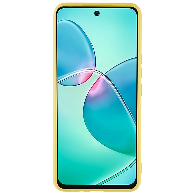 For Infinix Hot 12 Play 4G Liquid Silicone Texture Smooth Touch Case Arc Edge 2.0mm Thick TPU Shockproof Protective Phone Cover - Yellow