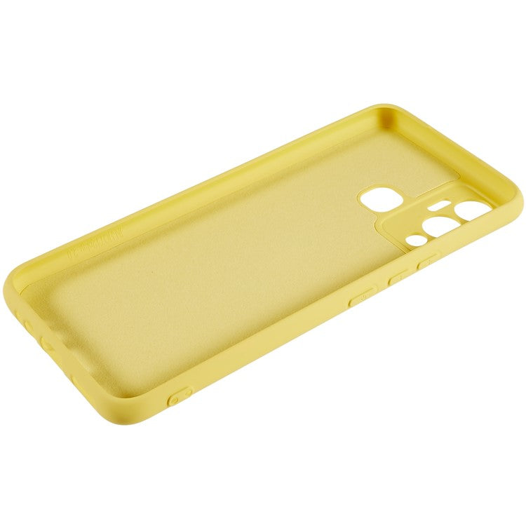 For Infinix Hot 12 Play 4G Liquid Silicone Texture Smooth Touch Case Arc Edge 2.0mm Thick TPU Shockproof Protective Phone Cover - Yellow