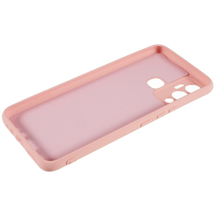 For Infinix Hot 12 Play 4G Liquid Silicone Texture Smooth Touch Case Arc Edge 2.0mm Thick TPU Shockproof Protective Phone Cover - Pink