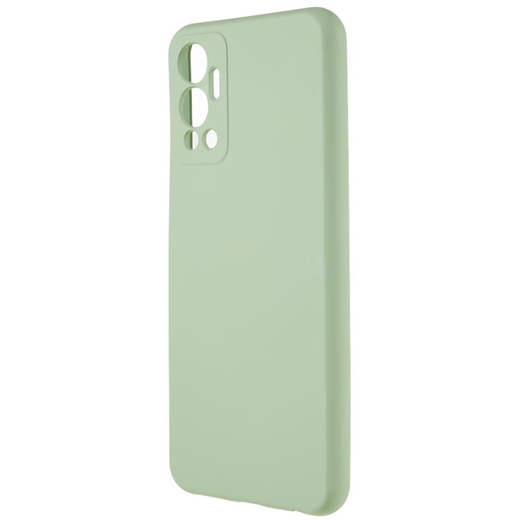 For Infinix Hot 12 4G Anti-Slip Liquid Silicone Texture Phone Case 2.0mm Thick Arc Edge Soft TPU Shockproof Back Cover - Green