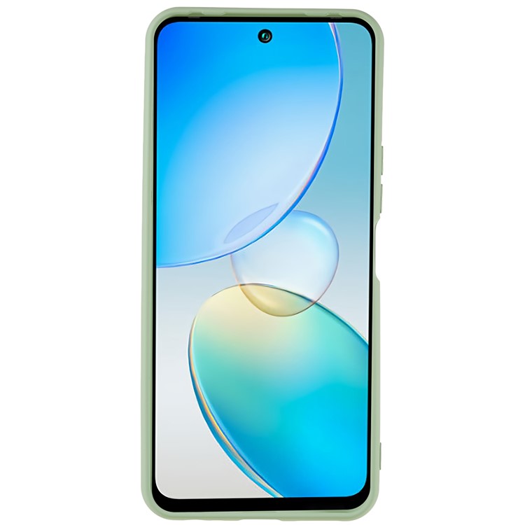 For Infinix Hot 12 4G Anti-Slip Liquid Silicone Texture Phone Case 2.0mm Thick Arc Edge Soft TPU Shockproof Back Cover - Green