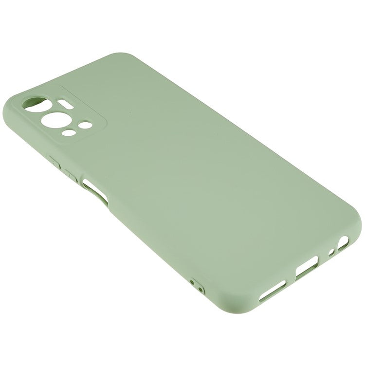 For Infinix Hot 12 4G Anti-Slip Liquid Silicone Texture Phone Case 2.0mm Thick Arc Edge Soft TPU Shockproof Back Cover - Green