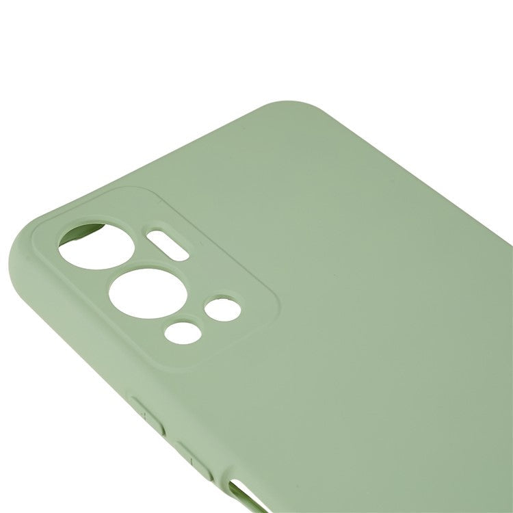 For Infinix Hot 12 4G Anti-Slip Liquid Silicone Texture Phone Case 2.0mm Thick Arc Edge Soft TPU Shockproof Back Cover - Green