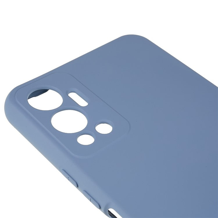 For Infinix Hot 12 4G Anti-Slip Liquid Silicone Texture Phone Case 2.0mm Thick Arc Edge Soft TPU Shockproof Back Cover - Grey