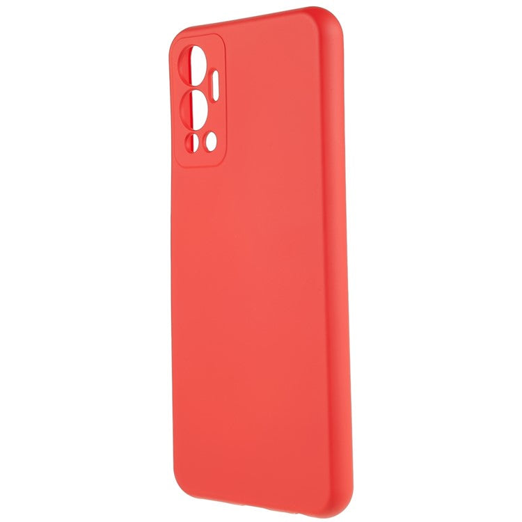 For Infinix Hot 12 4G Anti-Slip Liquid Silicone Texture Phone Case 2.0mm Thick Arc Edge Soft TPU Shockproof Back Cover - Red