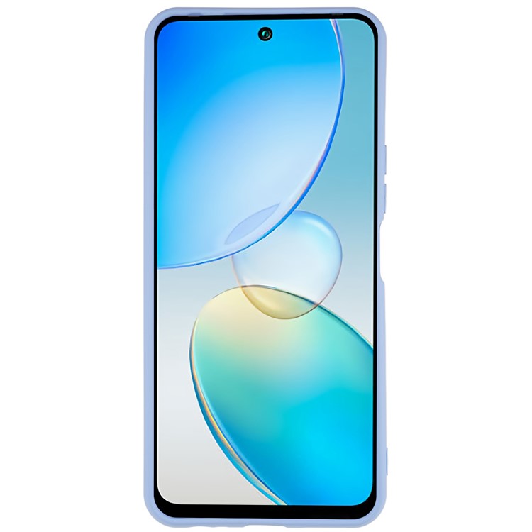 For Infinix Hot 12 4G Anti-Slip Liquid Silicone Texture Phone Case 2.0mm Thick Arc Edge Soft TPU Shockproof Back Cover - Purple