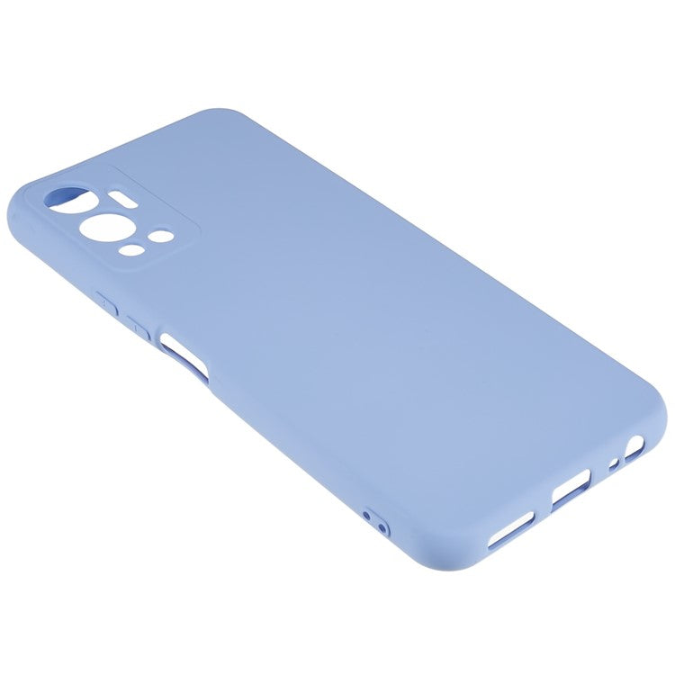 For Infinix Hot 12 4G Anti-Slip Liquid Silicone Texture Phone Case 2.0mm Thick Arc Edge Soft TPU Shockproof Back Cover - Purple