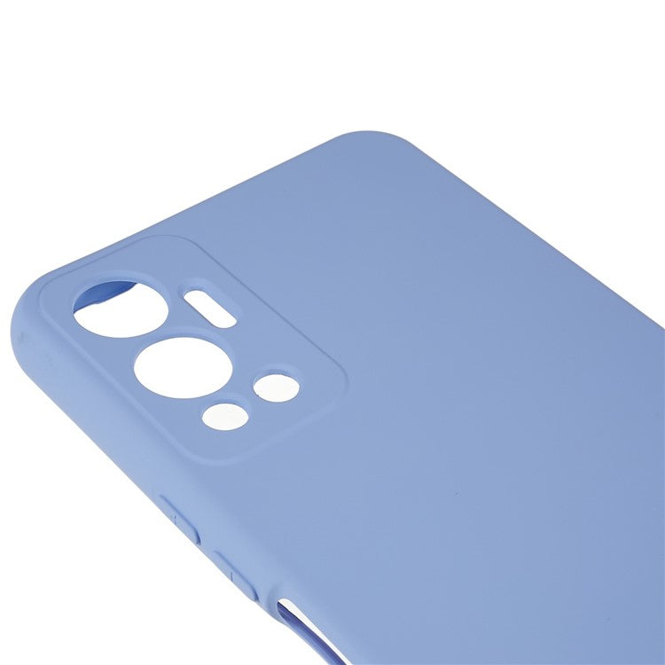 For Infinix Hot 12 4G Anti-Slip Liquid Silicone Texture Phone Case 2.0mm Thick Arc Edge Soft TPU Shockproof Back Cover - Purple