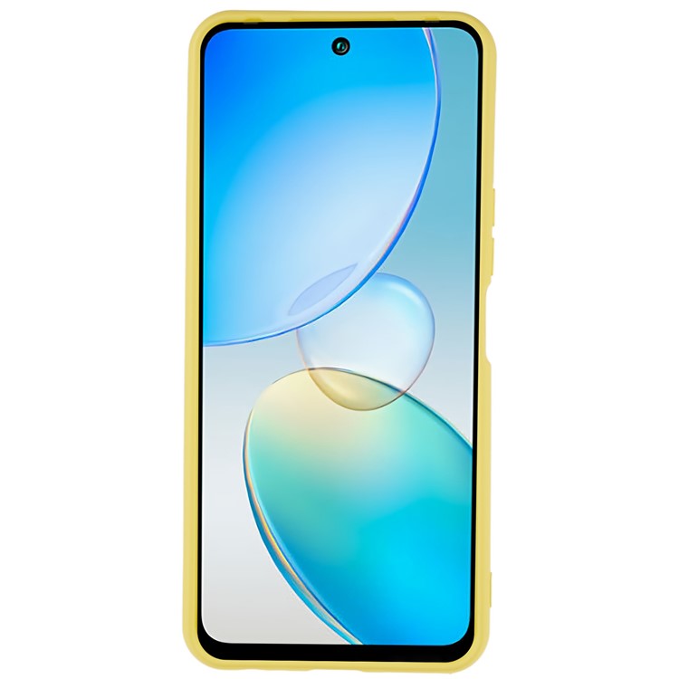 For Infinix Hot 12 4G Anti-Slip Liquid Silicone Texture Phone Case 2.0mm Thick Arc Edge Soft TPU Shockproof Back Cover - Yellow