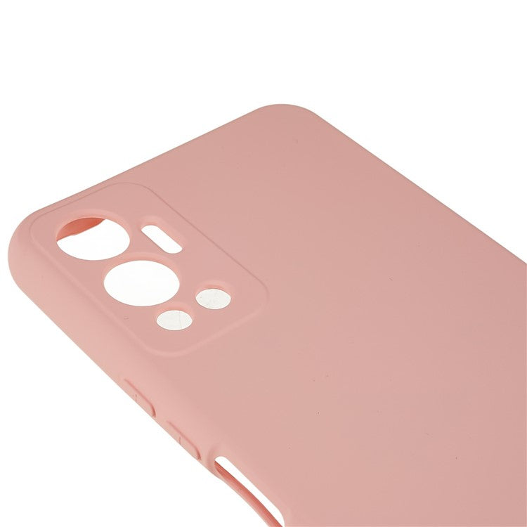 For Infinix Hot 12 4G Anti-Slip Liquid Silicone Texture Phone Case 2.0mm Thick Arc Edge Soft TPU Shockproof Back Cover - Pink
