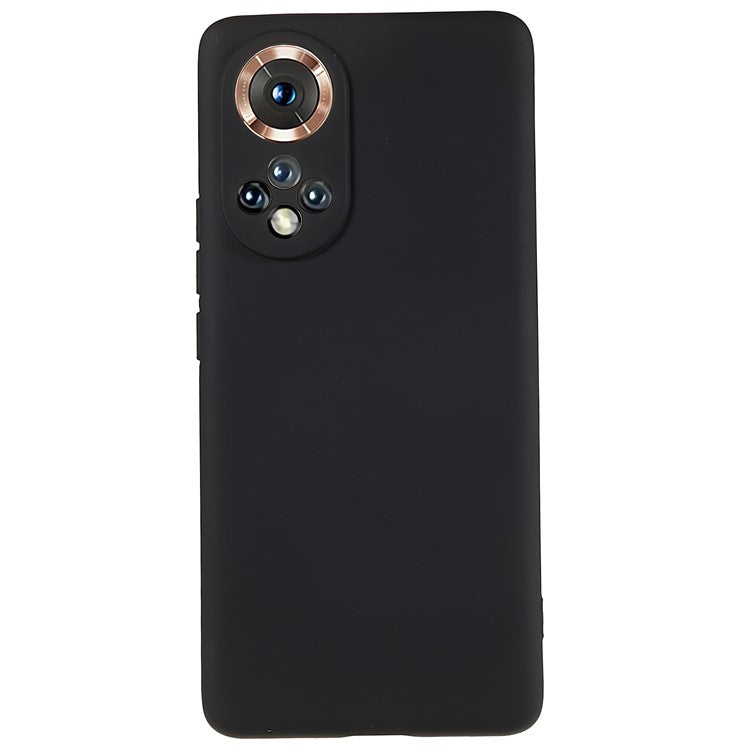 For Honor 50 / Huawei nova 9 Soft TPU 2.0mm Thick Anti-Scratch Phone Case Liquid Silicone Texture Arc Edge Non-Slip Cover - Black