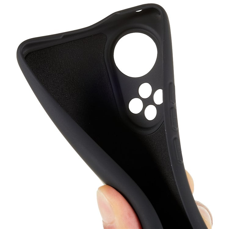 For Honor 50 / Huawei nova 9 Soft TPU 2.0mm Thick Anti-Scratch Phone Case Liquid Silicone Texture Arc Edge Non-Slip Cover - Black