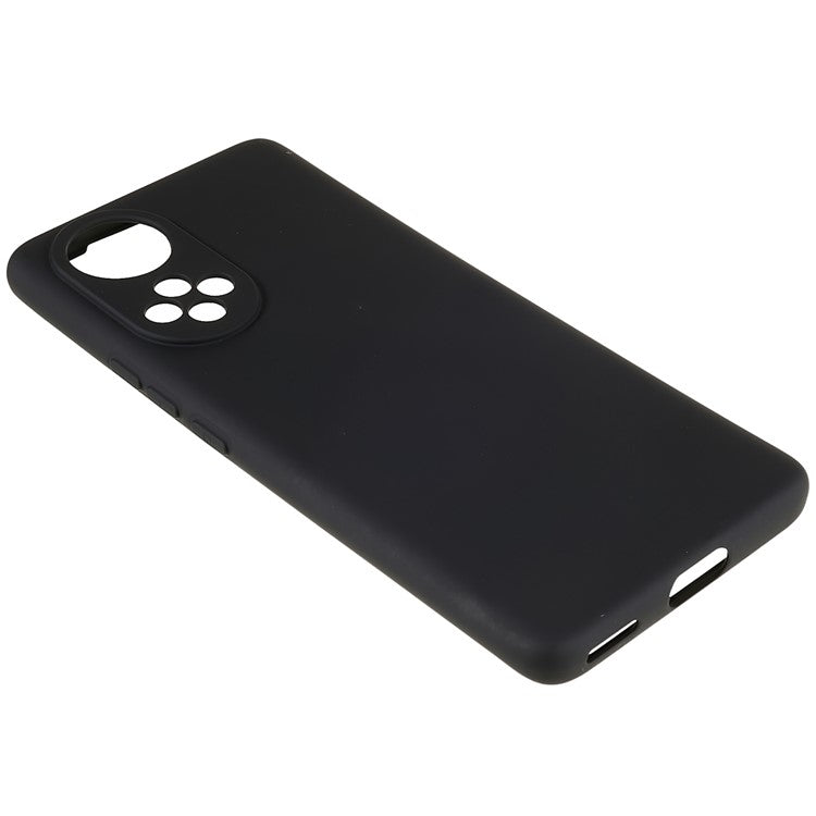 For Honor 50 / Huawei nova 9 Soft TPU 2.0mm Thick Anti-Scratch Phone Case Liquid Silicone Texture Arc Edge Non-Slip Cover - Black