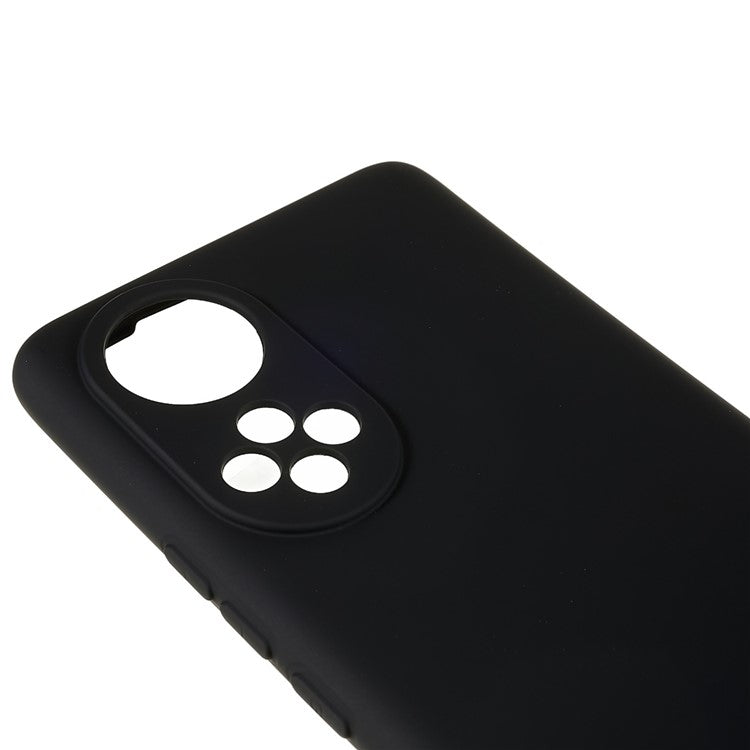 For Honor 50 / Huawei nova 9 Soft TPU 2.0mm Thick Anti-Scratch Phone Case Liquid Silicone Texture Arc Edge Non-Slip Cover - Black