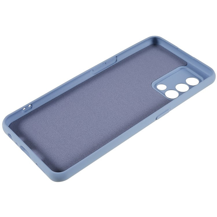For Oppo A74 4G Flexible TPU Arc Edge Shockproof Phone Case 2.0mm Thick Liquid Silicone Texture Anti-Slip Back Cover - Grey