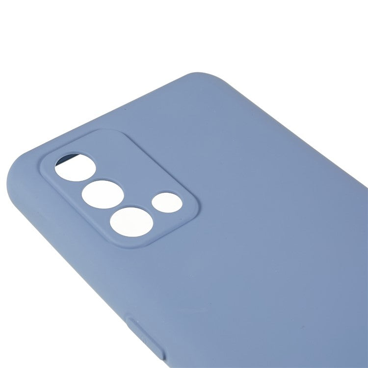 For Oppo A74 4G Flexible TPU Arc Edge Shockproof Phone Case 2.0mm Thick Liquid Silicone Texture Anti-Slip Back Cover - Grey