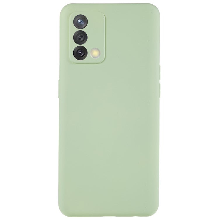 For Oppo A74 4G Flexible TPU Arc Edge Shockproof Phone Case 2.0mm Thick Liquid Silicone Texture Anti-Slip Back Cover - Green