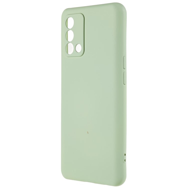 For Oppo A74 4G Flexible TPU Arc Edge Shockproof Phone Case 2.0mm Thick Liquid Silicone Texture Anti-Slip Back Cover - Green