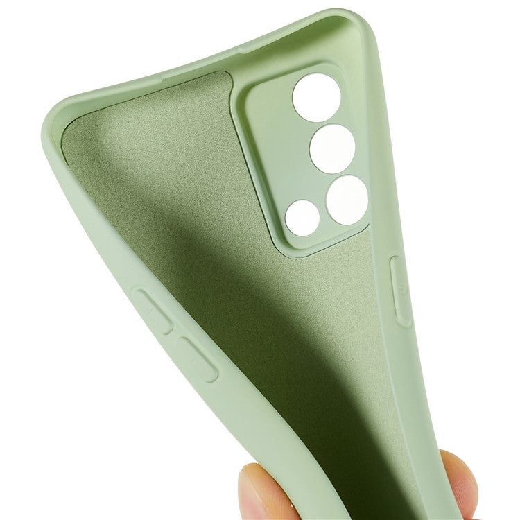 For Oppo A74 4G Flexible TPU Arc Edge Shockproof Phone Case 2.0mm Thick Liquid Silicone Texture Anti-Slip Back Cover - Green