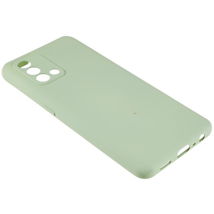 For Oppo A74 4G Flexible TPU Arc Edge Shockproof Phone Case 2.0mm Thick Liquid Silicone Texture Anti-Slip Back Cover - Green