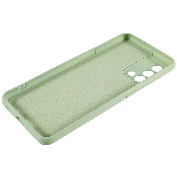 For Oppo A74 4G Flexible TPU Arc Edge Shockproof Phone Case 2.0mm Thick Liquid Silicone Texture Anti-Slip Back Cover - Green
