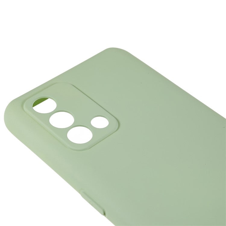 For Oppo A74 4G Flexible TPU Arc Edge Shockproof Phone Case 2.0mm Thick Liquid Silicone Texture Anti-Slip Back Cover - Green