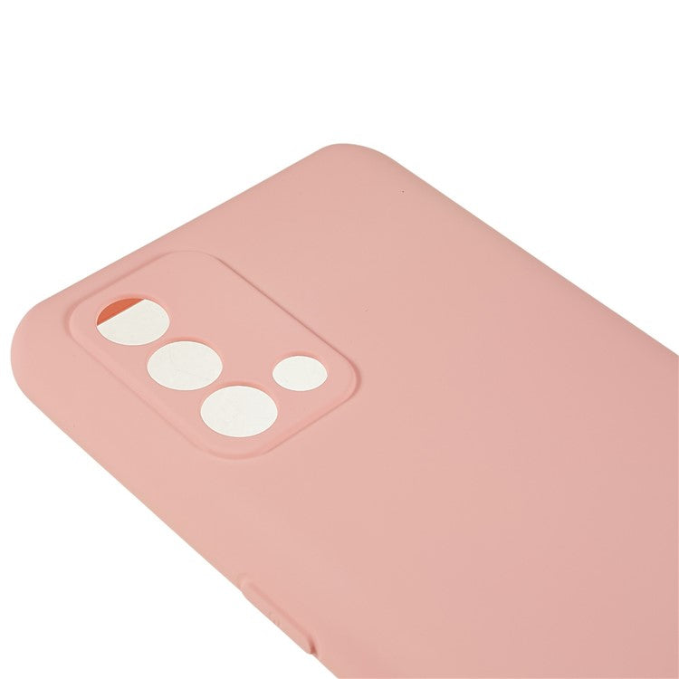 For Oppo A74 4G Flexible TPU Arc Edge Shockproof Phone Case 2.0mm Thick Liquid Silicone Texture Anti-Slip Back Cover - Pink