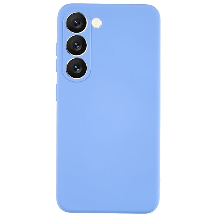 For Samsung Galaxy S23 Liquid Silicone Texture Soft TPU Phone Case Arc Edge 2.0mm Thick Drop Protection Back Cover - Purple