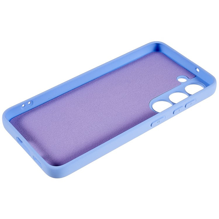 For Samsung Galaxy S23 Liquid Silicone Texture Soft TPU Phone Case Arc Edge 2.0mm Thick Drop Protection Back Cover - Purple