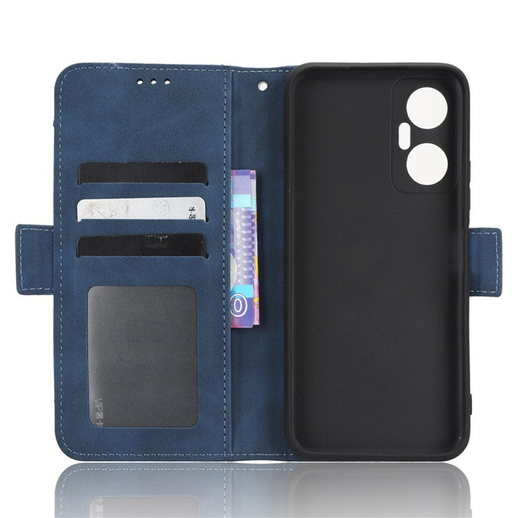 For Infinix Hot 20 5G / X666 / X666B PU Leather Wallet Phone Case Stand Magnetic Closure Flip Phone Cover with Multiple Card Slots - Blue