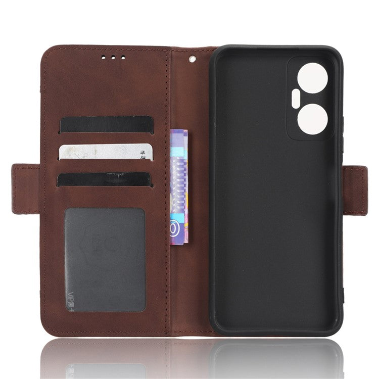 For Infinix Hot 20 5G / X666 / X666B PU Leather Wallet Phone Case Stand Magnetic Closure Flip Phone Cover with Multiple Card Slots - Brown