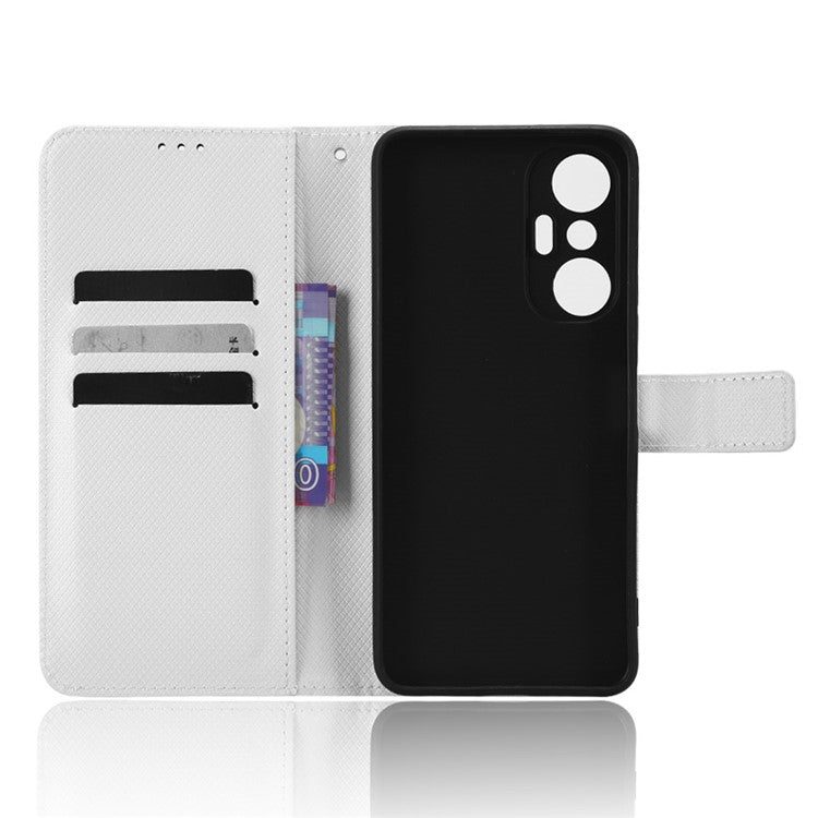 For Infinix Hot 20S 4G / X6827 PU Leather Case Foldable Stand Wallet Diamond Texture Phone Cover - White