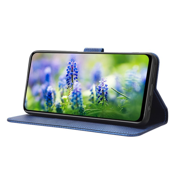 For Infinix Hot 20S 4G / X6827 PU Leather Case Foldable Stand Wallet Diamond Texture Phone Cover - Blue